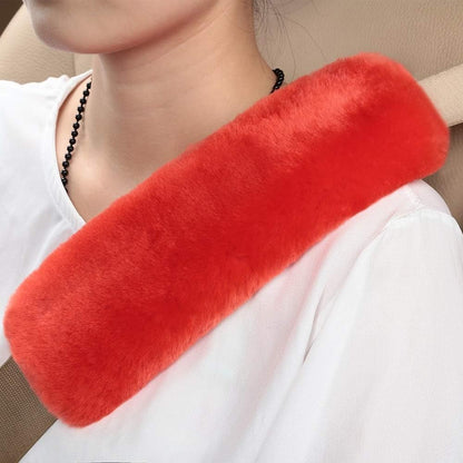 OGLAND Authentic Sheepskin Car Seat Belt Pad,2 Pack Soft Seat Belt Cover for Shoulder Pad Neck Cushion Protector Car Accessories by Genuine Natural Merino Wool (Misty Gray) - Colors A