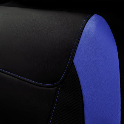 Flying Banner Carbon Fiber Leather Vehicle Seat Covers, Leopard Gray Black, Universal Fit - 8PCS