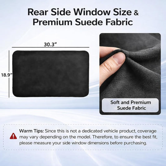 XCBYT Magnetic Car Side Window Shades 4 Pack, 100% Blackout Privacy | Blackout privacy for camping, naps & work. Keeps your car cool. Fits steel frames only, measure first. Handle magnets gently