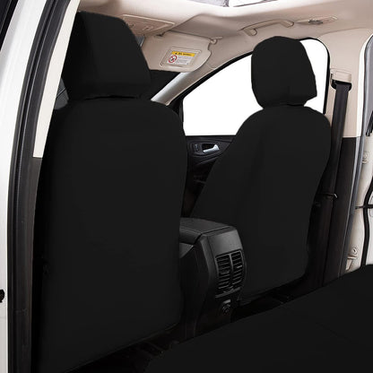 Flying Banner Carbon Fiber Leather Vehicle Seat Covers, Leopard Gray Black, Universal Fit - 8PCS