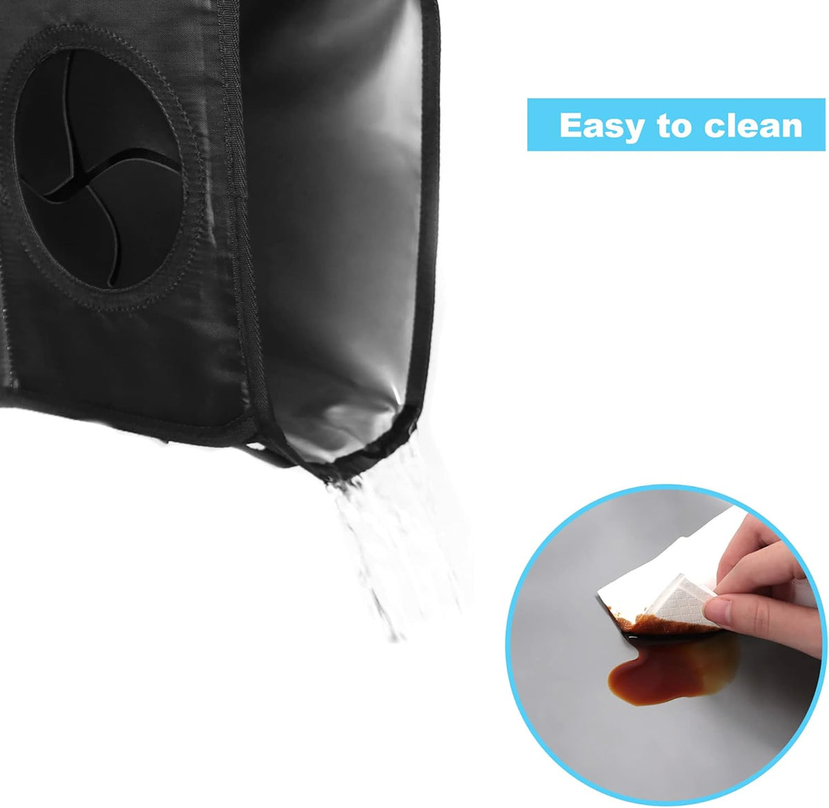 Femuar Leak Proof Car Trash Can with Lid - Waterproof Automotive Garbage Bin for SUVs, Collapsible and Portable Car Trash Bag, Black
