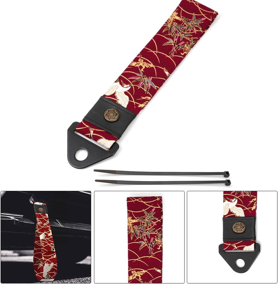 RASTP Racing Tow Strap, Car Modification Sports Trailer Belt Fit for Front or Rear Front Bumper Decorative (Red)