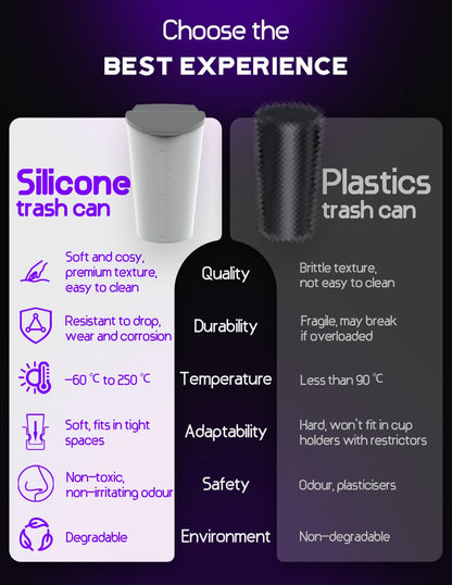 BMZX Car Trash Can with Lid Small Cup Holder Door Pocket Garbage Can Trash Bin Trash Container Fits Auto Home Office, Black 2Pcs