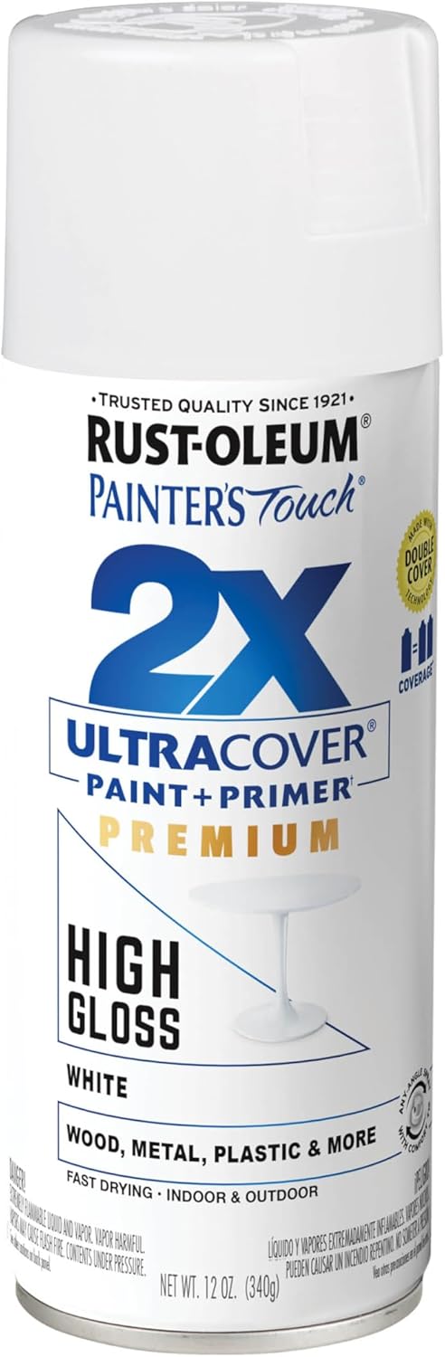Rust-Oleum 334029 Painter's Touch 2X Ultra Cover Spray Paint, 12 oz, Gloss Clear - Colors F