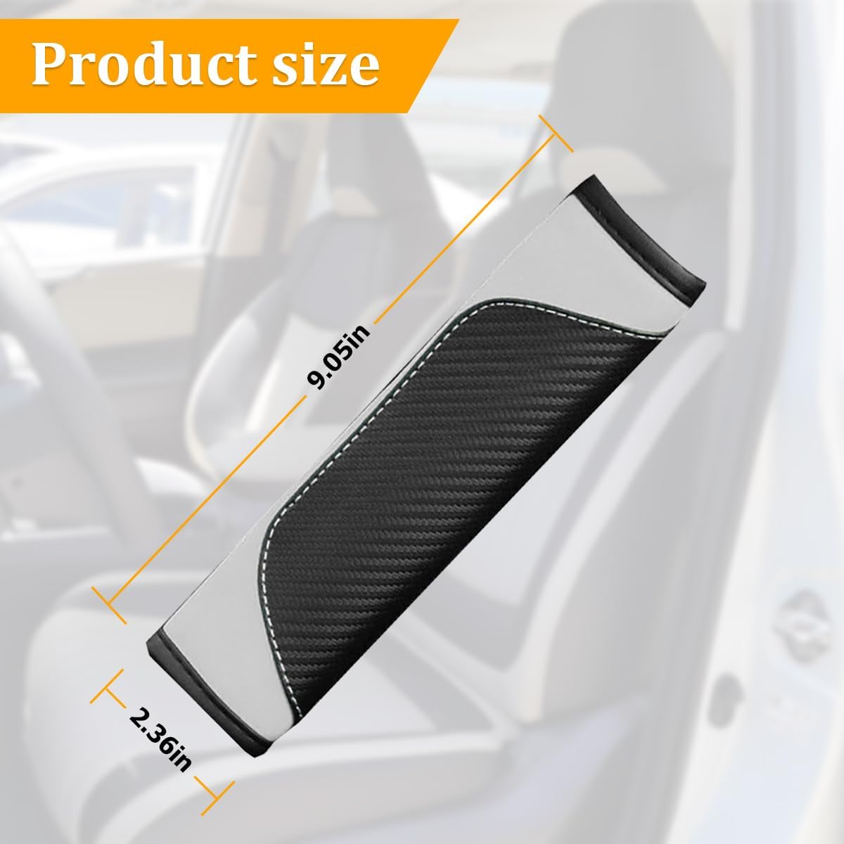 Osilly 2PCS Car Seat Belt Cover, Carbon Fiber Seatbelt Shoulder Protection, Soft Car Seat Belt Strap Cushion Protect Your Neck and Shoulder, Car Accessories Seat Belt Pad for Car Truck (Red)