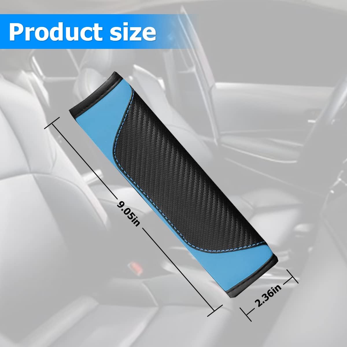 AUCELI 2PCS Car Seat Belt Cover, Carbon Fiber Seatbelt Shoulder Strap Covers, Breathable Leather Soft Harness Pad Protect Your Neck and Shoulder Compatible with Cars
