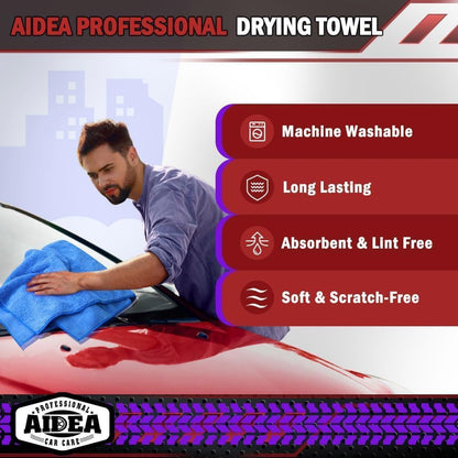 AIDEA Microfiber Cleaning Cloth 24 Pack, Microfiber Towels for Cars, Soft & Absorbent Cleaning Rags, Premium Lint Free Shop Towels for House, Kitchen, Car, 12inx16in