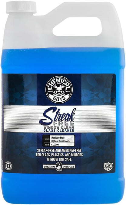 Chemical Guys Streak Free Glass and Window Cleaner - Works on Glass, Windows, Mirrors, and Screens, Ammonia-Free and Safe on Tinted Windows, for Cars, Trucks, SUVs, and Home Use - 16 oz