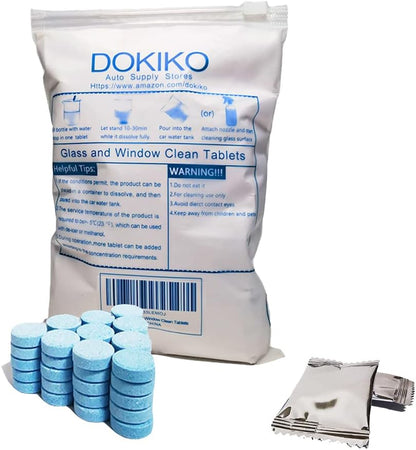 DOKIKO 100 PCS Glass Cleaner Refill,Glass Clean Tablets, Window Clean Refill Tablets, 100 Concentrated Dissolvable,1 Pack Makes 100 * 16 fl oz Spray Effective cleaning