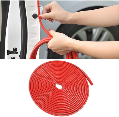 Osilly Car Door Edge Guards, 16Ft Rubber Seal Car Door Edge Trim, U Shape Door Edge Protector Guard, Aluminum Weather Proofing Automotive Door Edge Molding Protection for Most Car (Black)