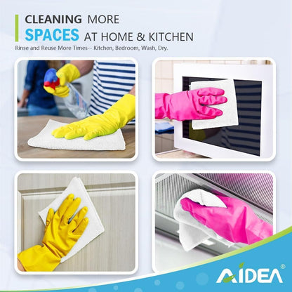 AIDEA Microfiber Cleaning Cloth-12PK, Soft Microfiber Towels for Cars, Absorbent Cleaning Rags, Lint-Free Streak-Free Wash Cloths for House, Kitchen, Window(12in.x12in), Black