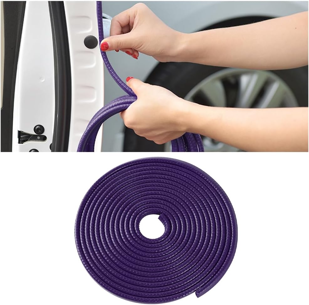 Osilly Car Door Edge Guards, 16Ft Rubber Seal Car Door Edge Trim, U Shape Door Edge Protector Guard, Aluminum Weather Proofing Automotive Door Edge Molding Protection for Most Car (Black)