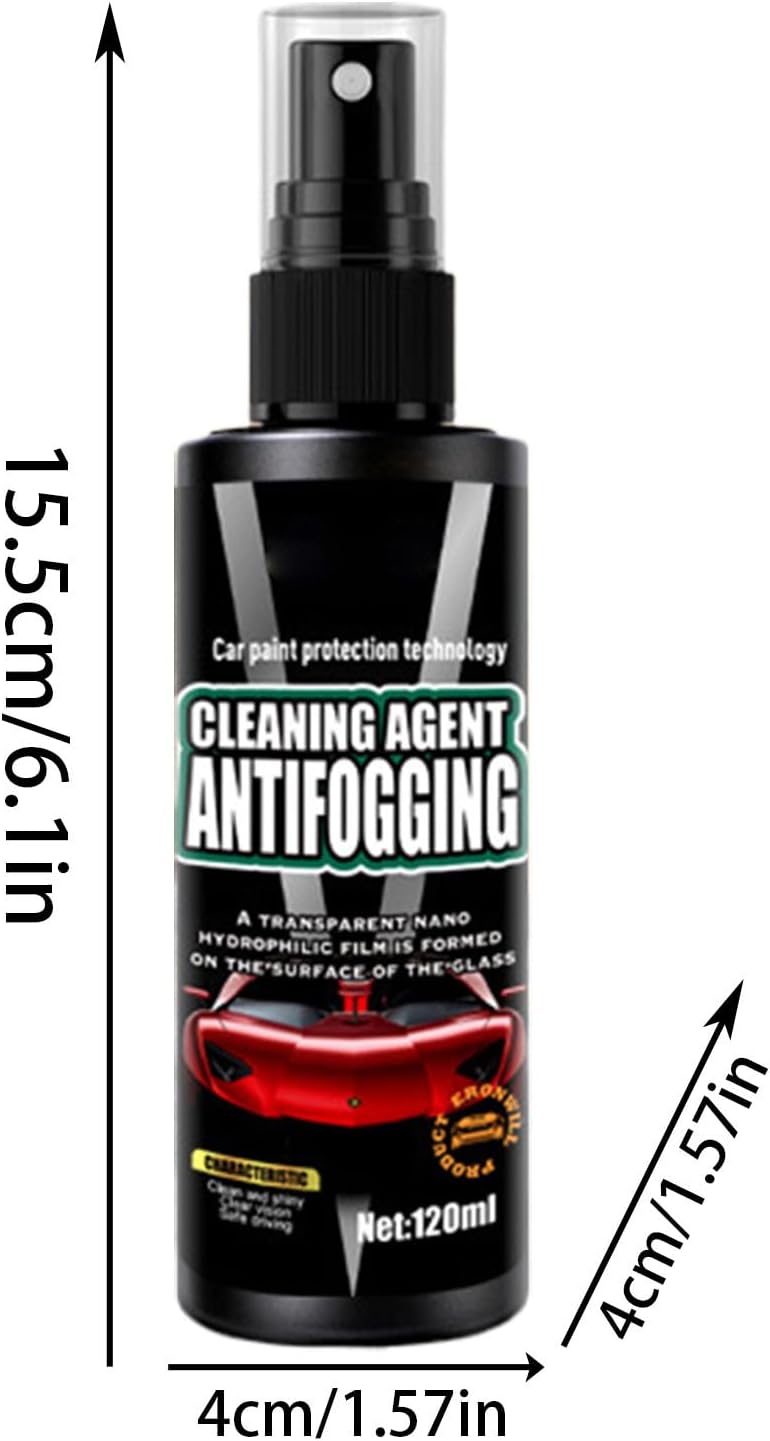 Windshield Defogger Spray – Anti Fog Glass Cleaner, Car Window | Fast-Acting Fog Prevention, Lens Solution, Interior Glass Coating, Improved Visibility for Daily Driving