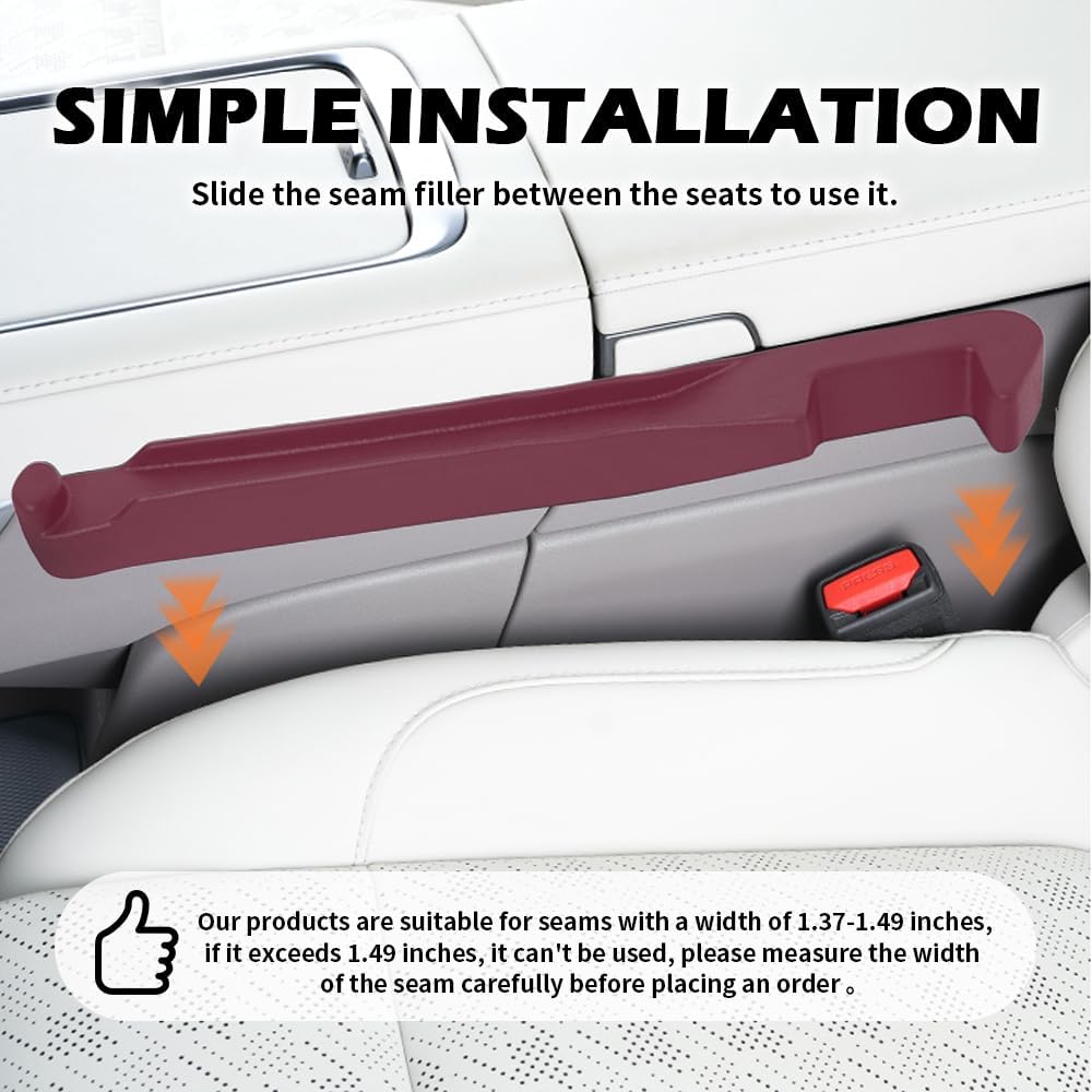 2PCS Car Seat Gap Filler Organizer,2 in 1 Car Gap Filler with Fill and Storage Function for Storing Phones Keys Cards,Universal Multifunctional No Drop Seat Guard for Cars