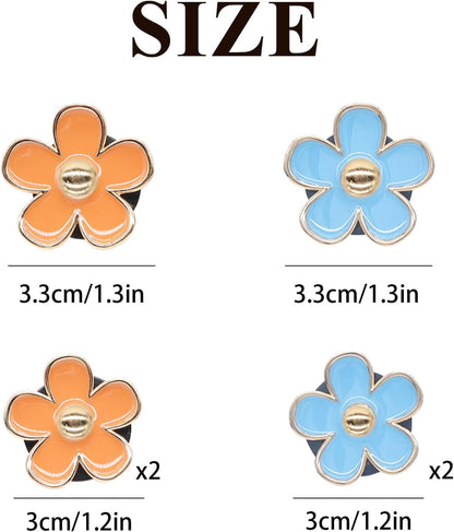 ORIESSE 6pcs Flowers Car Air Freshener Vent Clips Purple White Daisy Air Vent Clip Car Accessories for Women 3.3cm/3cm Flower Vehicle Interior Decor Refillable Diffuser