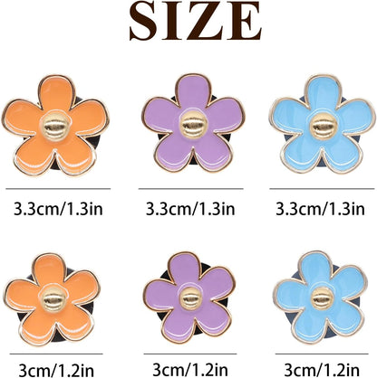 ORIESSE 6pcs Flowers Car Air Freshener Vent Clips Purple White Daisy Air Vent Clip Car Accessories for Women 3.3cm/3cm Flower Vehicle Interior Decor Refillable Diffuser