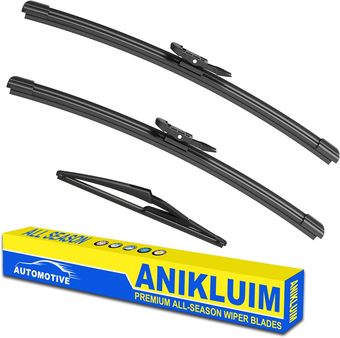 ANIKLUIM® 28"+28" Wiper Blades with 16" Rear Wiper Blade Set Replacement for 1996-2007 Caravan Town & Country Windshield Wipers Original Factory Quality (Pack of 3) - Colors A