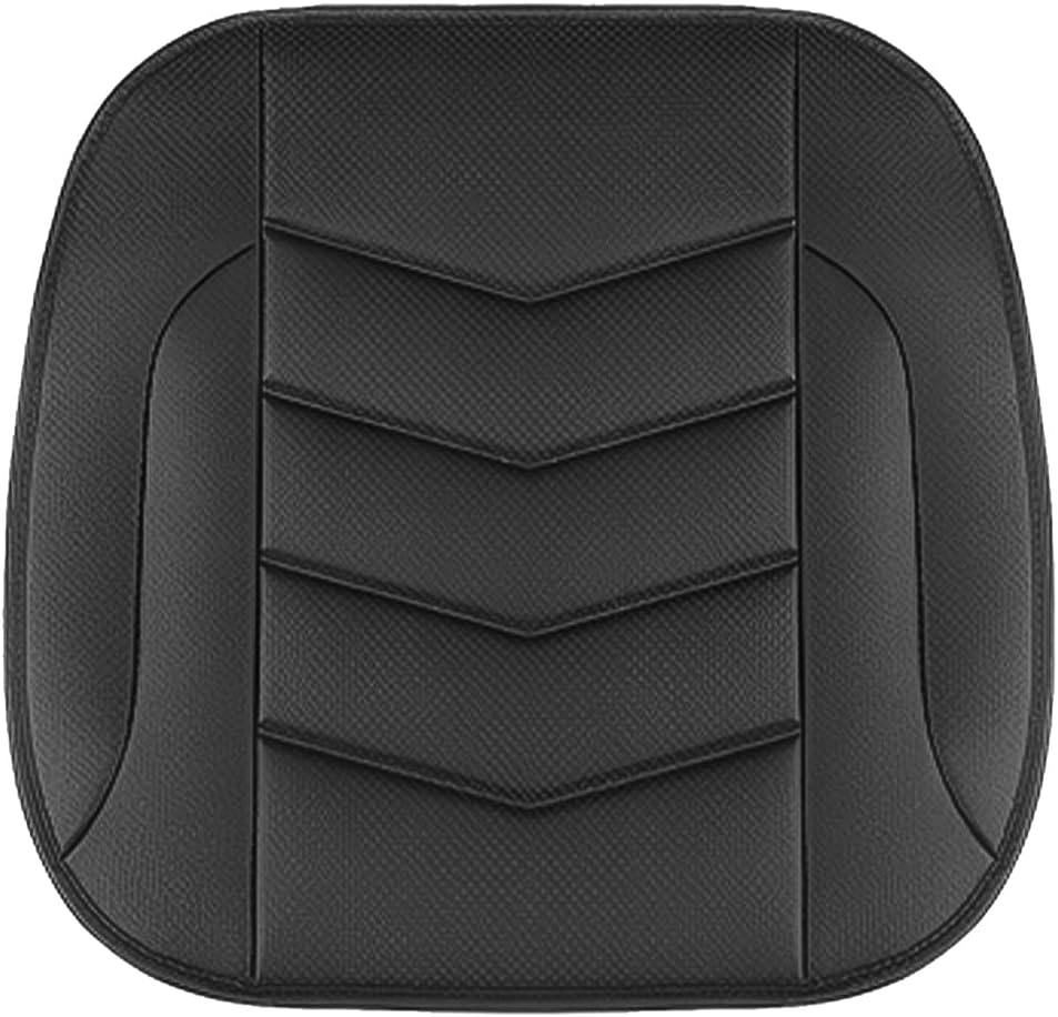 HZEL Car Front Bottom Seat Cover, Breathable Leather Full Wrapped Non-Slip Bottom Driver Seat Cushion with Storage Pocket, Comfortable Auto Interior Chair Protection Cover, Universal Fit (Coffee)