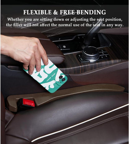 IHOTDER 2PCS Car Seat Gap Filler - Car Seat Gap Filler Organizer for Holding Phone,Key,Purse - Universal Car Gap Filler Fits Car Truck SUV Car Interior Accessories (Black/2PCS)…