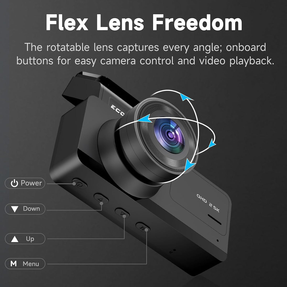 Ecomoment Dash Cam Front and Rear, 2.5K+1080P Car Camera with 32GB Card | WDR Night Vision, G-Sensor, 24H Parking Monitor, 3.16" IPS Screen, 170° Wide Angle, Supports up to 256GB Card