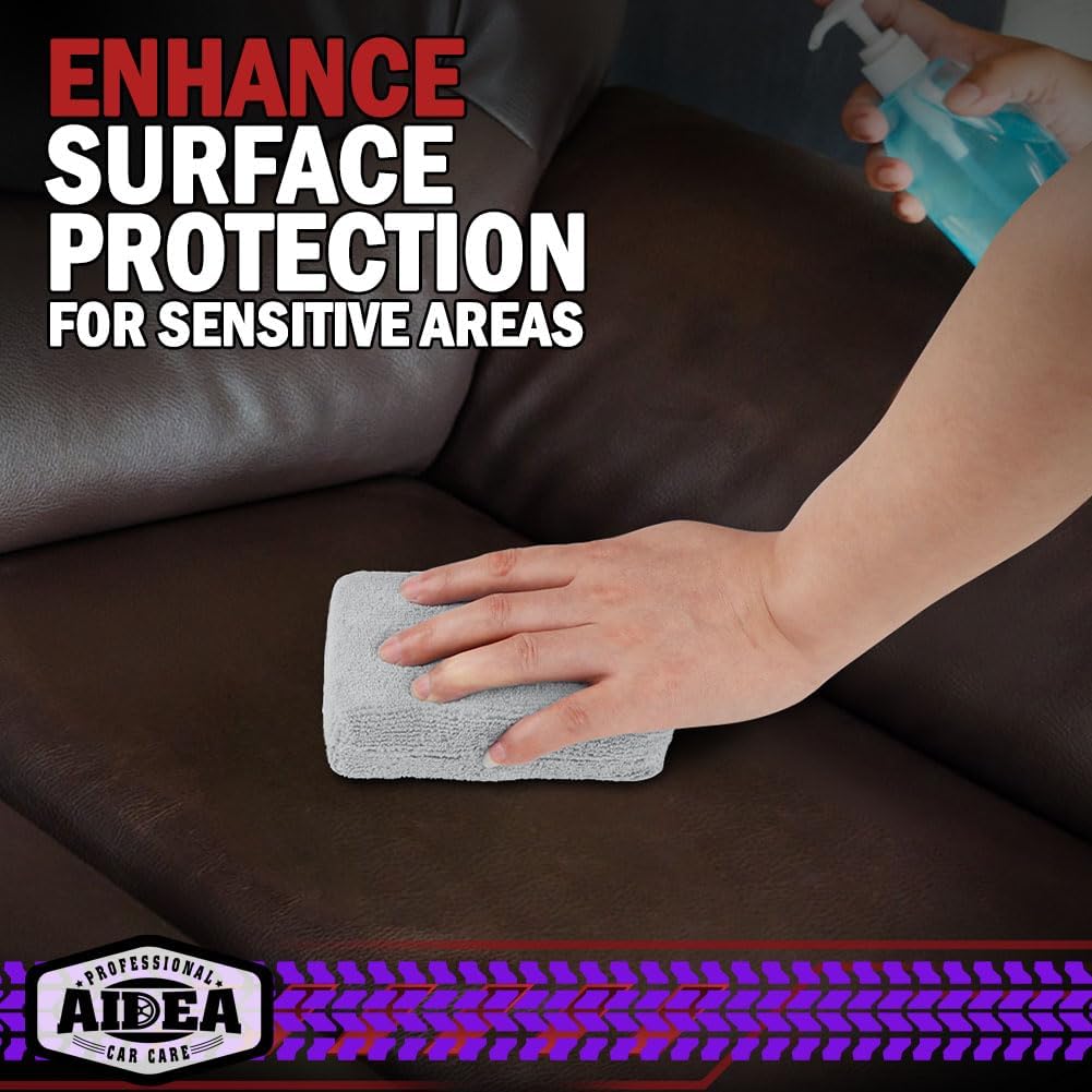 AIDEA Microfiber Applicator Pad-8Pack, Car Wash Sponge, Premium Microfiber Sponge and Cleaning Pads, Perfect for Effortless Wax, Sealant, and Conditioner Application, Car Detailing Supplies, Blue