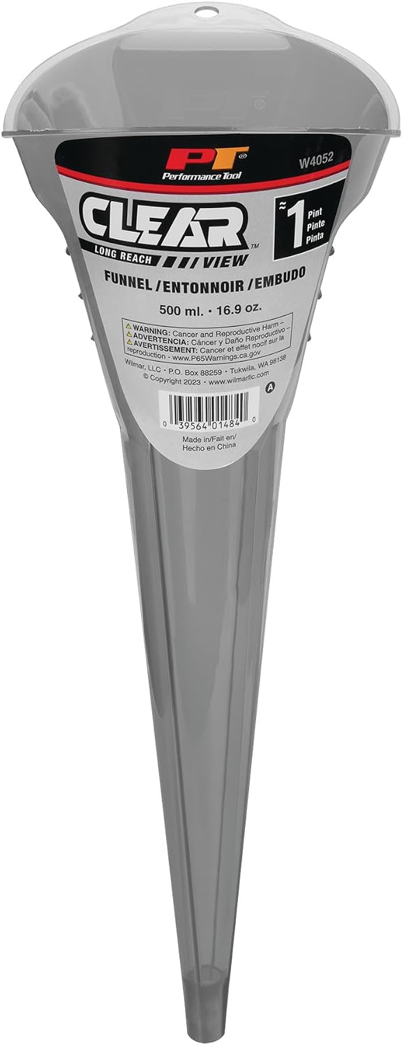 Performance Tool W4053 Clear View Easy-Fill Funnel Set (3 Pieces) - Versatile Liquid Filling Solutions