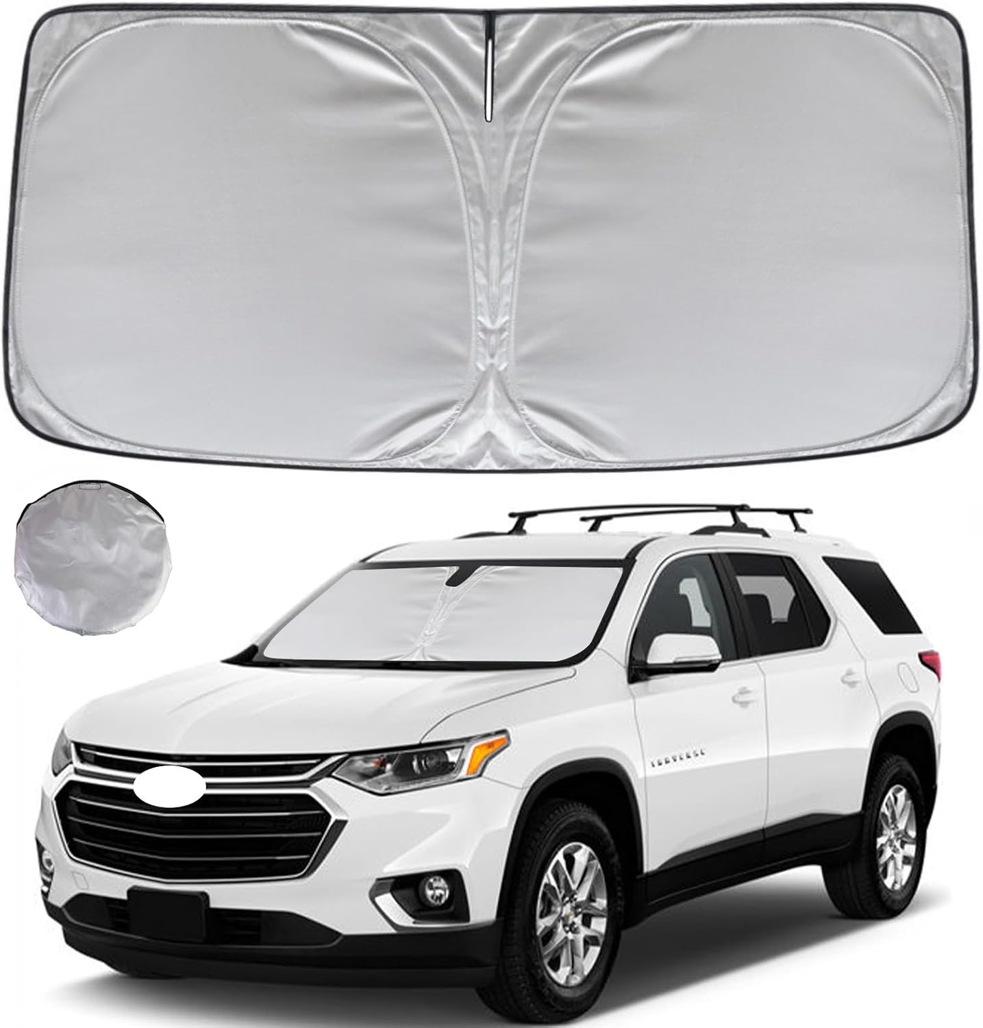 KAYZT Windshield Sun Shade for 2019-2025 2026 Chevy Silverado 1500 /GMC Sierra 1500 2500HD 3500HD Foldable Sunshade Front Window Custom Fit Car Accessories - Colors A