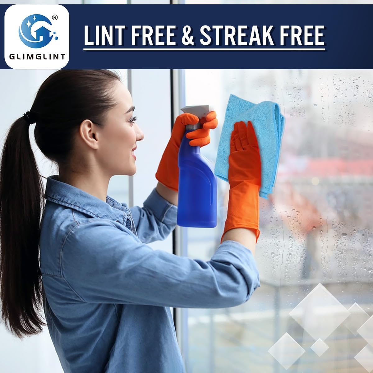 GLIMGLINT Black Microfiber Cleaning Cloth,150PK Reusable Cleaning Rags,Highly Absorbent Shop Rags Bulk,All-Purpose Car Cleaning Towels for TV Screen, Kitchen, Bathroom, Restaurant, Garage, 14"X12"