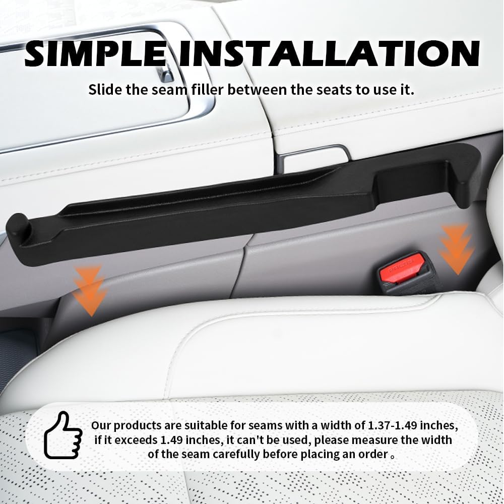 2PCS Car Seat Gap Filler Organizer,2 in 1 Car Gap Filler with Fill and Storage Function for Storing Phones Keys Cards,Universal Multifunctional No Drop Seat Guard for Cars