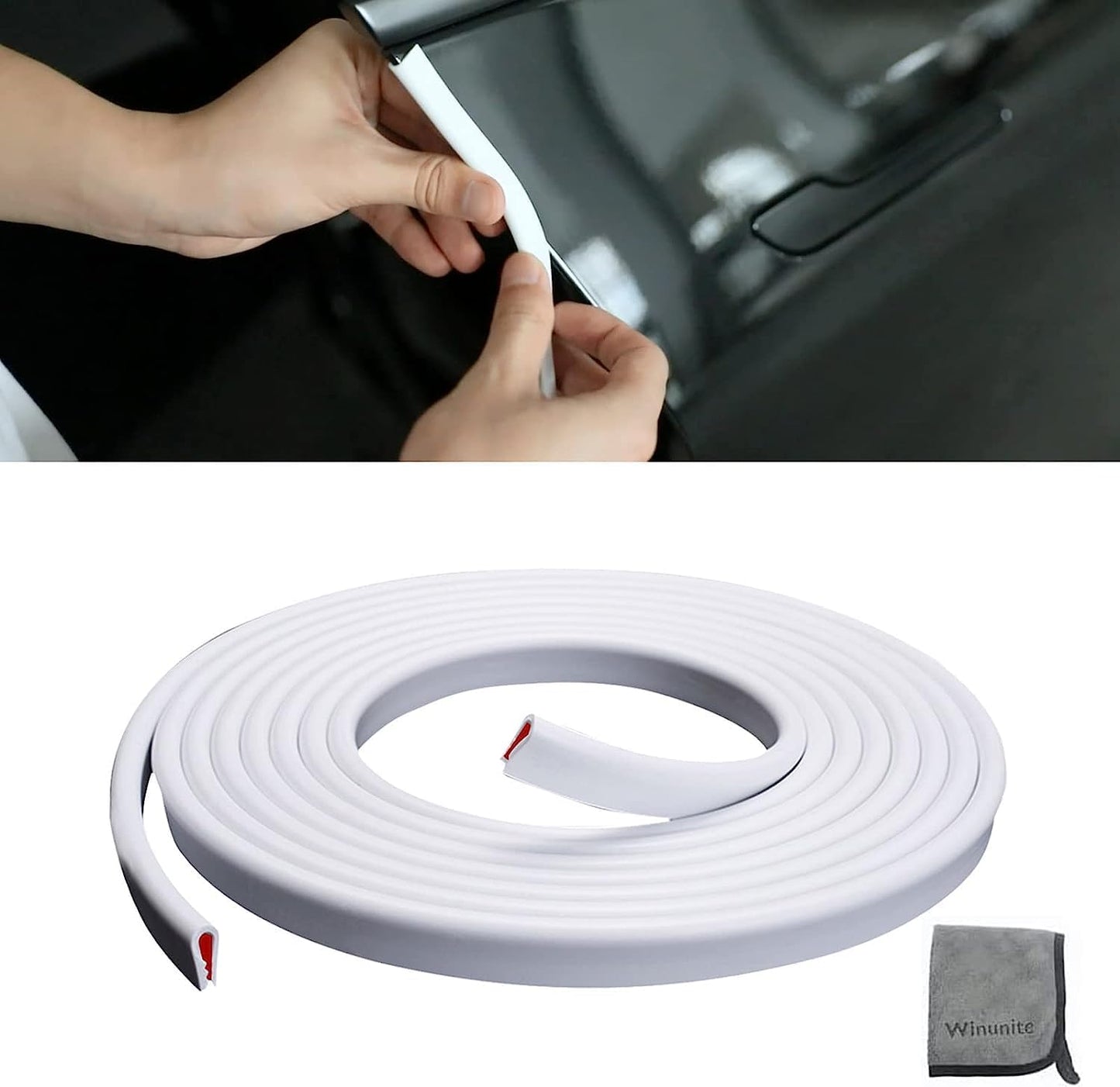 Winunite 32.8ft (10m) Car Door Edge Guards Clear – Self-Adhesive PVC, U-Shaped, Fits Most Vehicles, Scratch- and Chip-Resistant – Reduces Dings in Parking Lots