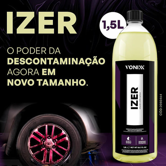 Vonixx Izer Iron Remover for Automotive Paint and Wheels, Effective Removal of Iron Contamination, Brake Dust and Embedded Particles for Detailing – 1.5 L