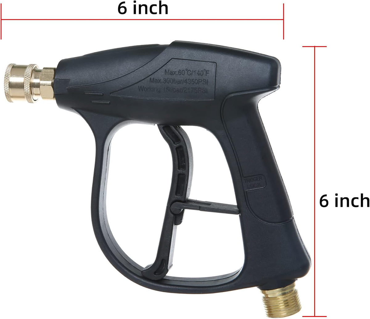 Sooprinse Foam Cannon Kit with Pressure Washer Short Gun, 1 L Snow Foam Lance with 1/4 Inch Quick Connector, Foam Blaster with Pressure Washer Gun,4000 PSI, Black
