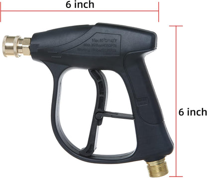 Sooprinse Foam Cannon Kit with Pressure Washer Short Gun, 1 L Snow Foam Lance with 1/4 Inch Quick Connector, Foam Blaster with Pressure Washer Gun,4000 PSI, Black