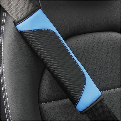 Osilly 2PCS Car Seat Belt Cover, Carbon Fiber Seatbelt Shoulder Protection, Soft Car Seat Belt Strap Cushion Protect Your Neck and Shoulder, Car Accessories Seat Belt Pad for Car Truck (Red)
