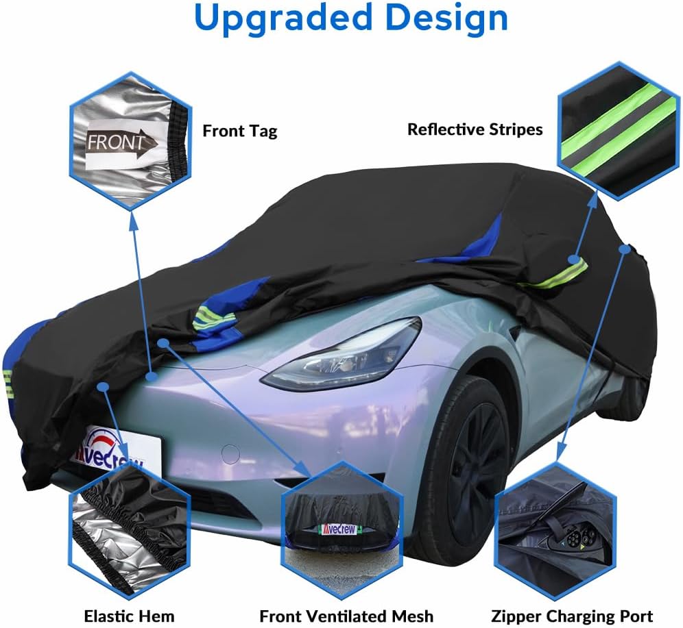 Avecrew Car Cover Waterproof All Weather for Automobiles, Outdoor Heavy Duty Full Exterior Covers for Sedan(194"-208")
