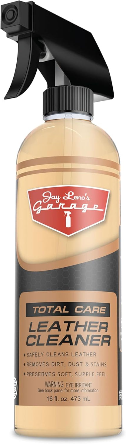 Jay Leno's Garage Leather Cleaner and Conditioner for Car Interior – Advanced Car Seat Leather Cleaner and Conditioner, Auto Leather Care Kit for Interior Detailing and Upholstery Cleaning