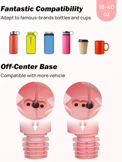 JOYTUTUS Cup Holder Phone Mount for Car, Car Cellphone Large Adapter Long Arm with 360 Degree Rotation, Compatible iPhone, Samsung & All Smartphones,Black,1 Pack