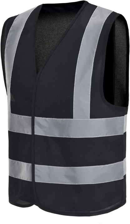 AYKRM 12 colour High visibility viz vest hi vis viz reflective work construction safety vest (XS-8XL) - Colors B