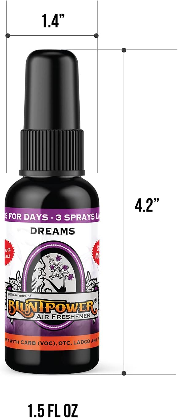 BluntPower (Baby Powder, 1 Pack) Concentrated Air Freshener Spray - Oil-Based Room Diffuser Spray - Long-Lasting Bathroom Scent, Car Freshener & Odor Eliminator - Colors B