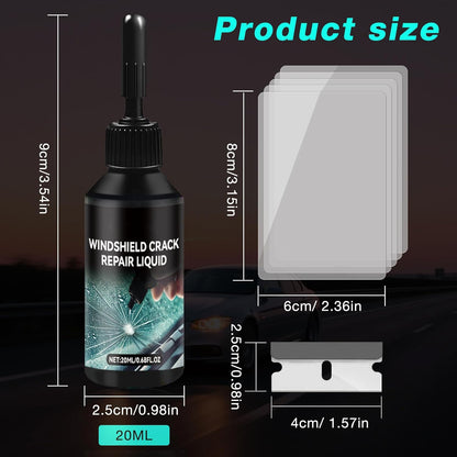Windshield Repair Kit - 2026 Latest Upgrade Nano Glass Crack Repair Kit, Glass Repair Liquid for Quick Fix Windshields, Windows, Mirrors (1 Set)