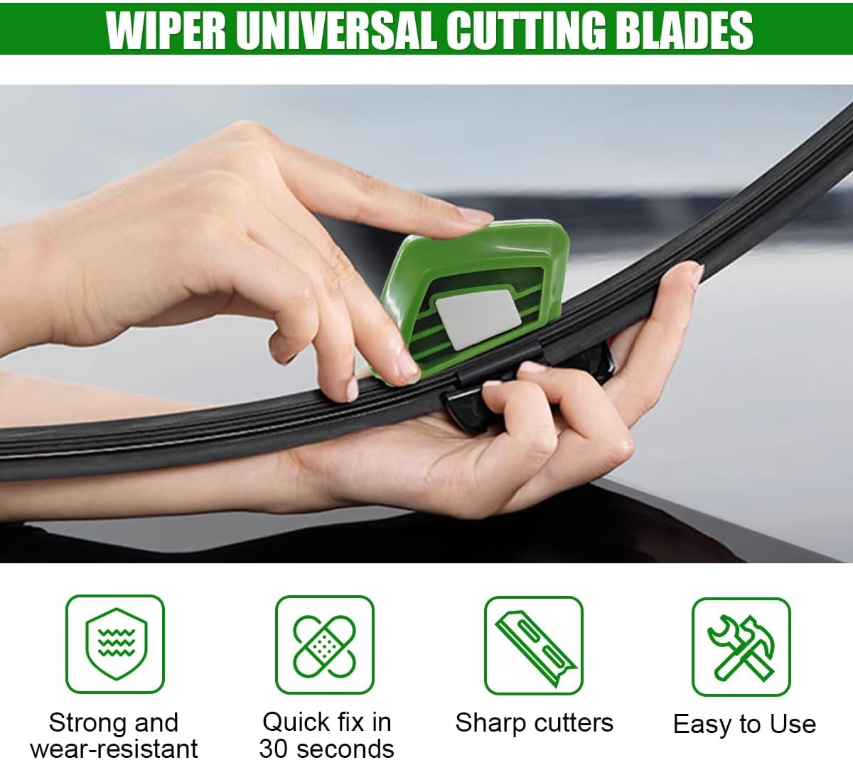 Car Windshield Wiper Repair Tool, ABS Car Windshield Wiper Regroover, Universal Portable Blades Cutter Cleaning Tool with Sponge, Multi-function Quickly Restorer Accessory for Most Cars (1 Set)