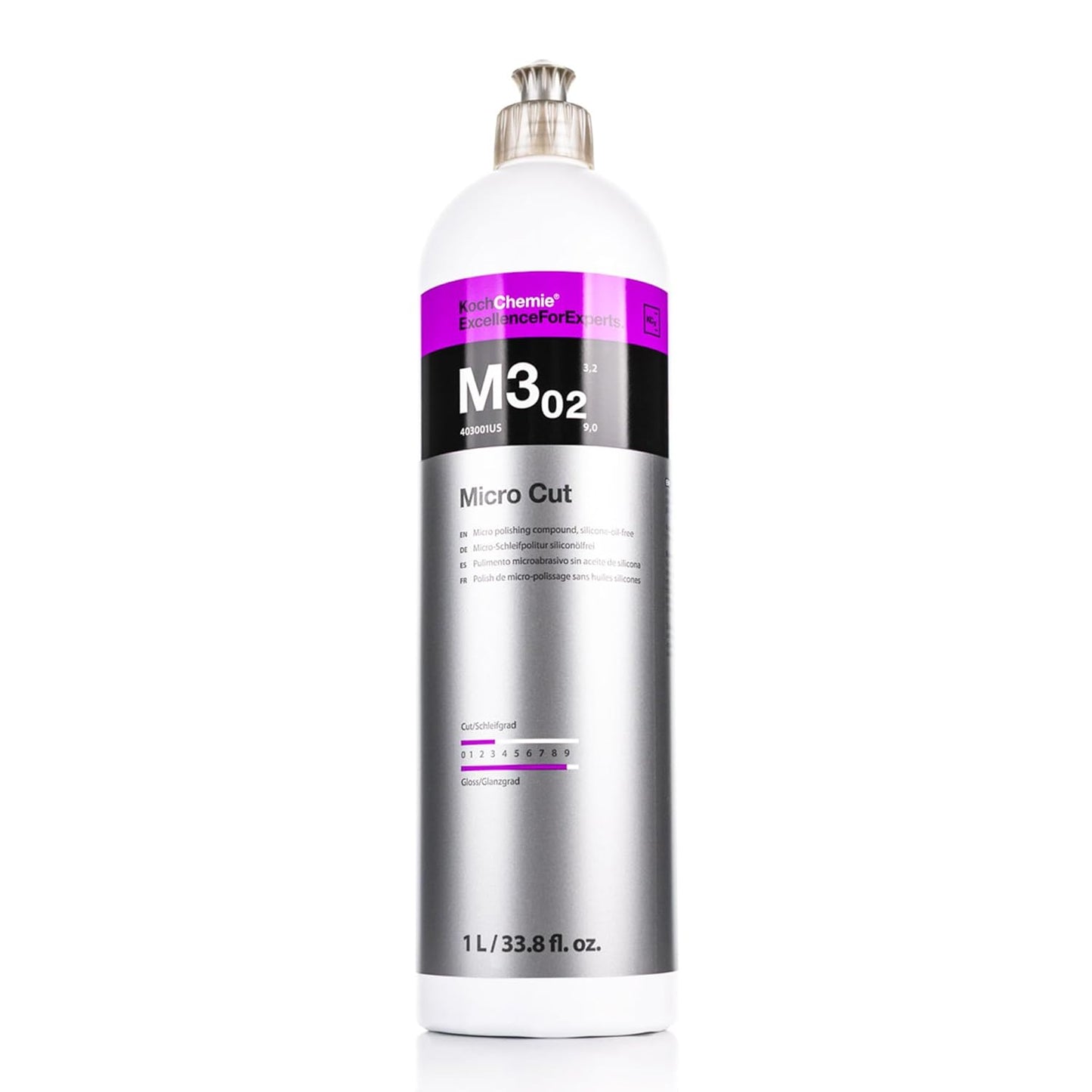 Koch-Chemie - Micro Cut Polishing Compound - Silicone Oil-Free; Permanent Removal of Holograms, Fine Scratches, and Sanding Marks to P3000 Grain Size; High Gloss Finish (250 milliliters)