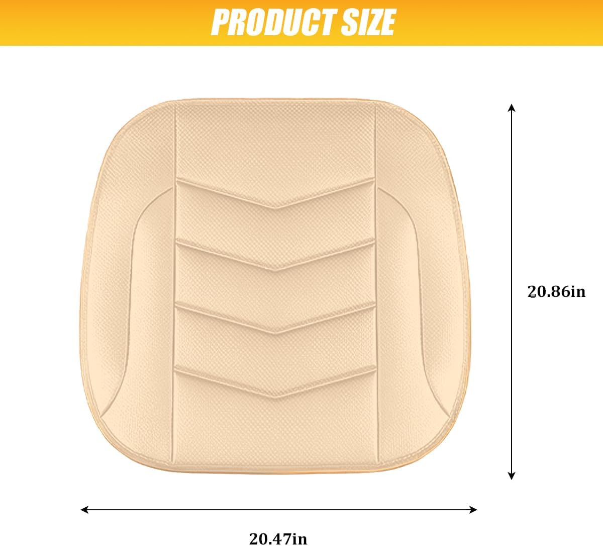 HZEL Car Front Bottom Seat Cover, Breathable Leather Full Wrapped Non-Slip Bottom Driver Seat Cushion with Storage Pocket, Comfortable Auto Interior Chair Protection Cover, Universal Fit (Coffee)