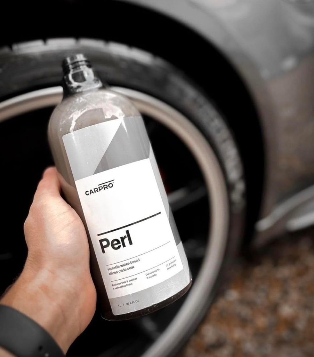 CARPRO PERL Plastic & Rubber Protectant - [Plastic, Engine, Rubber, Leather] - Concentrated Tire Dressing, Water Based UV Protection, Satin Finish - 1 Liter (34oz)