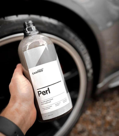 CARPRO PERL Plastic & Rubber Protectant - [Plastic, Engine, Rubber, Leather] - Concentrated Tire Dressing, Water Based UV Protection, Satin Finish - 1 Liter (34oz)