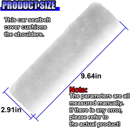 2PCS Car Seat Belt Cover Pads - Soft Faux Sheepskin Seat Belt Shoulder Strap Cover Harness Pad for Comfortable Driving - Universal Fluffy Car Seatbelt Cushion Protect Shoulder&Neck (Black)