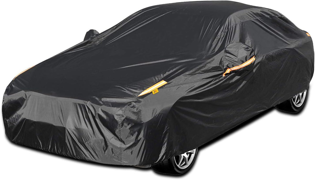 Full Car Covers for Sedan, Car Cover Waterproof All Weather Windproof Dustproof UV Protection Scratch Resistant Indoor Outdoor Univers