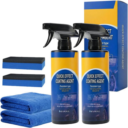 Quick Effect Car Coating Spray, Waterless Wash & Polish, Car Coating Spray for Shine & Protection, Quick Acting Paint Protection and Glass Cleaner (2pcs)