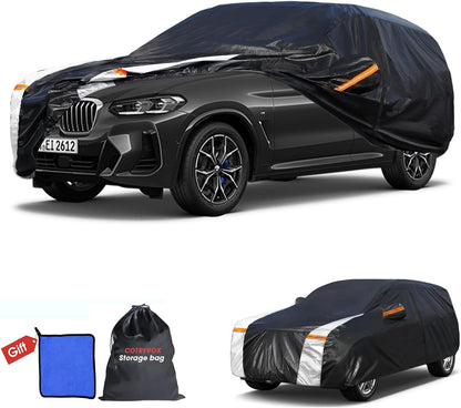 Large SUV Car Cover for Chevy Suburban 100% Waterproof All Weather, Heavy Duty Outdoor Full Exterior Covers Rain Sun Wind UV Protection. - Colors C