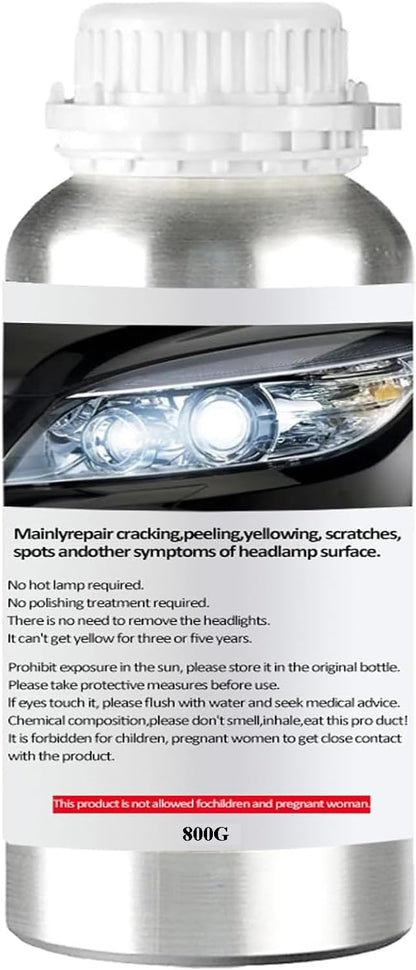 Pmbqifay Headlight Restoration Kit, Car Headlight Polish Repair Renovation Kit with 200ML Repair Liquid for Repair Headlight Yellowing, Haze, Oxidation, Scrashes